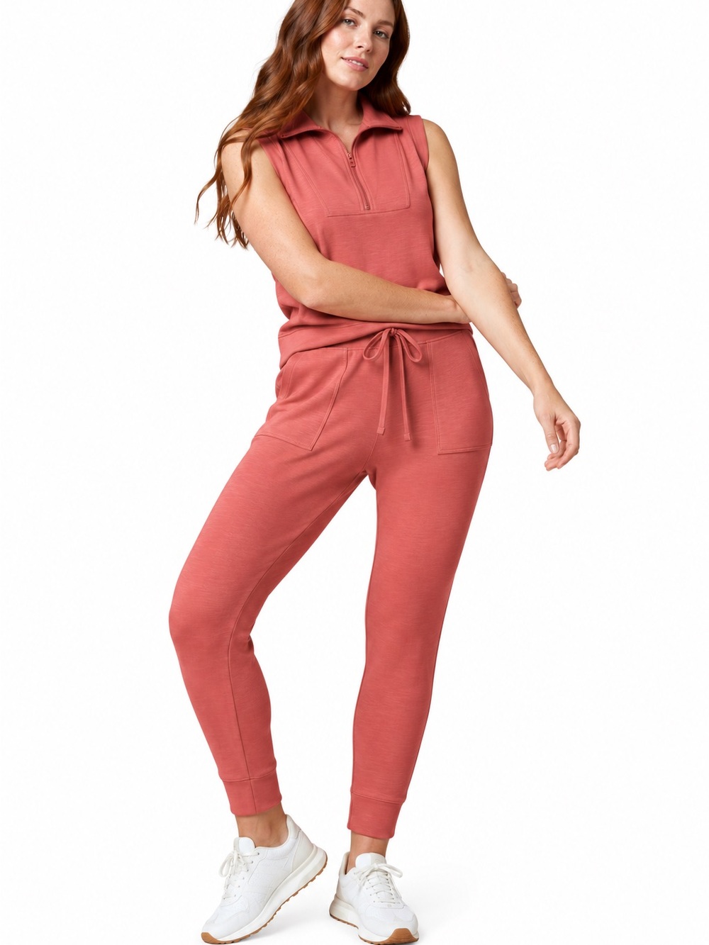 Softies Puredream Copper Rose 1/4 Zip Jogger Lounge Set NWT Small $139